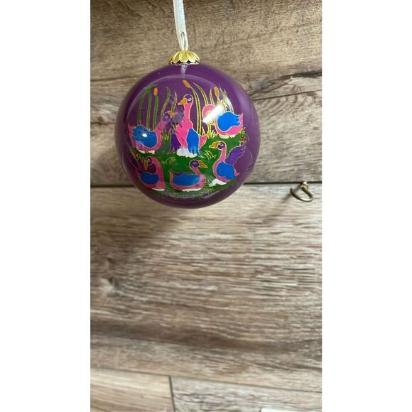 DILLARDS The Style Of Christmas Six Geese A Laying Glass Ornament 12 Days Xmas - Picture 9 of 16